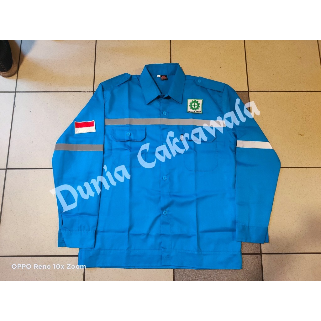 Jual Baju Kerja Safety / Seragam Safety Twins Warna Pertamina Plus Logo  Indonesia|Shopee Indonesia