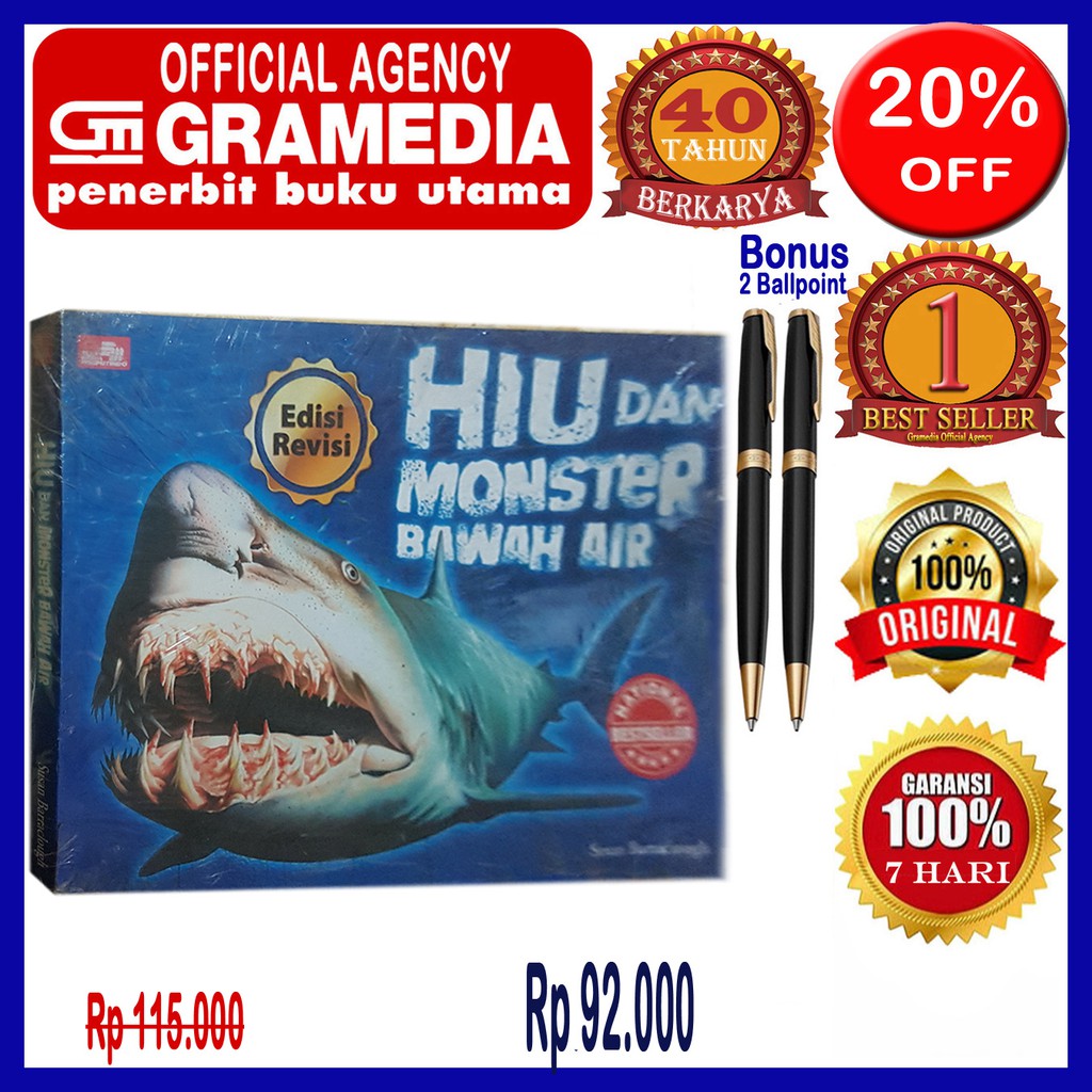 Buku ensiklopesia anak - hiu dan monster bawah laut - original &amp; segel -  bergaransi | Shopee Indonesia