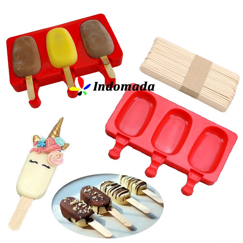 Cetakan Es Krim Oval Cokelat Jelly Silikon Sabun Ice Cream DIY Es Potong  Lilin Homemade Popsicle | Shopee Indonesia