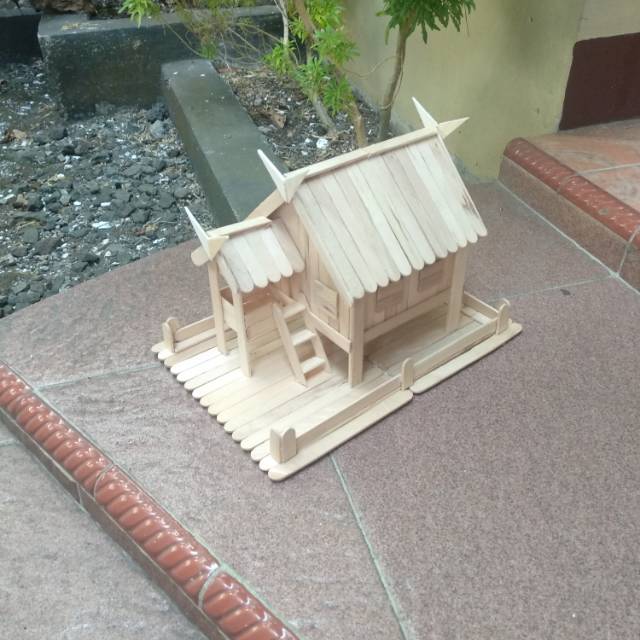 Prakarya Maket Miniatur Rumah Adat Bugis dari Stik Es Krim | Shopee  Indonesia