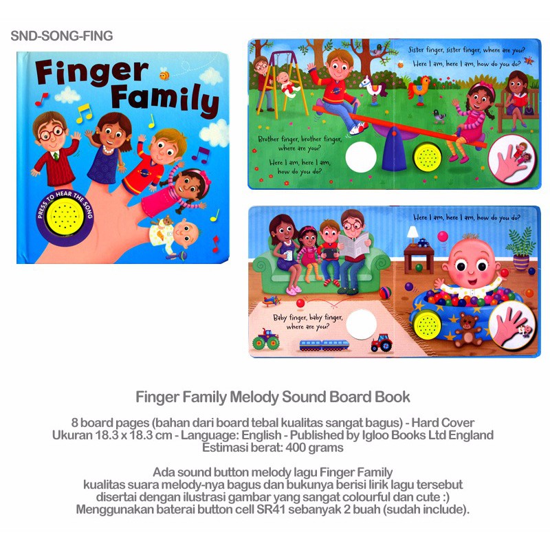 Finger Family Melody Sound Board Book | Shopee Indonesia