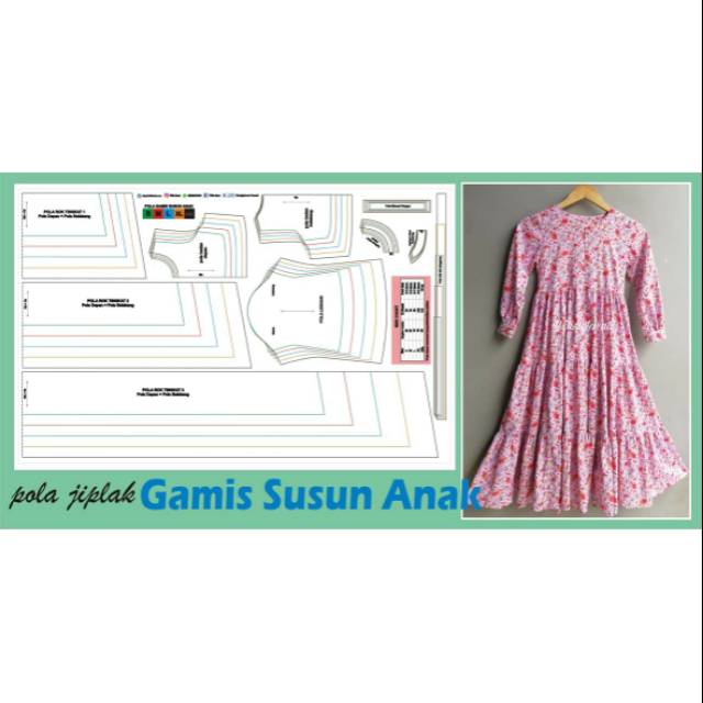 pola jiplak gamis susun anak | Shopee Indonesia