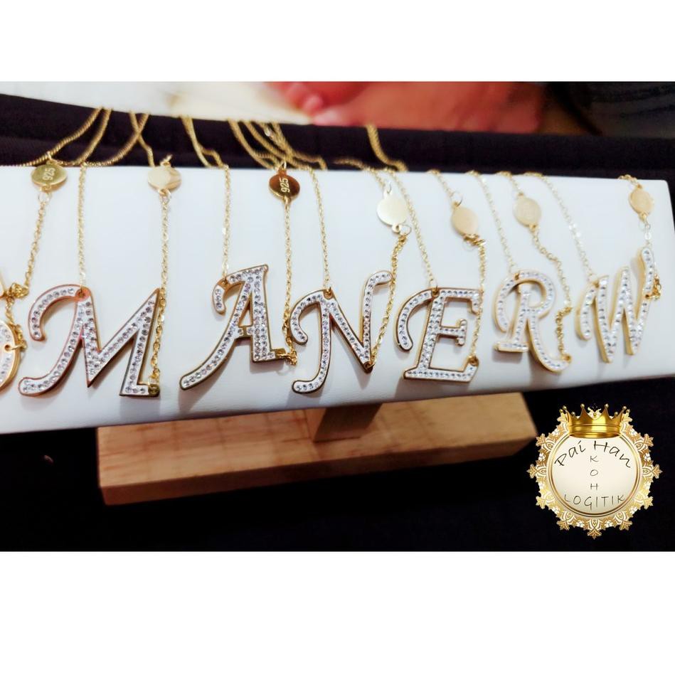 Baru Hemat Kalung Titanium Alfabet Stainless Steel Premium Anti Luntur Huruf  Latin Permatah Inisial | Shopee Indonesia