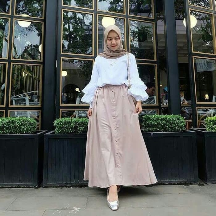 Jual TERBARU Baju kuliah cewek / Setelan hijaber murah/ Rok / baju putih :  Tara set TP TERMURAHHH Indonesia|Shopee Indonesia