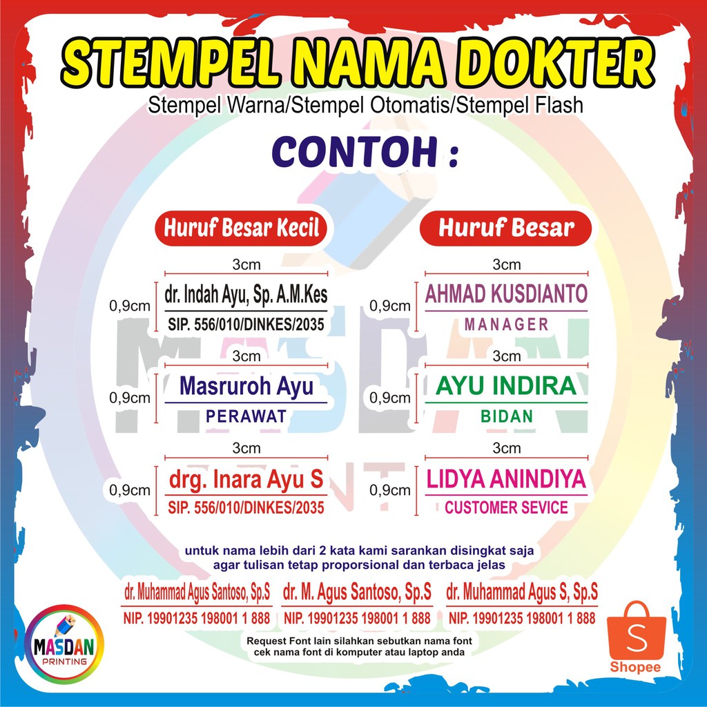 STEMPEL NAMA/DOKTER/PERAWAT/STEMPEL CUSTOM GANCI | Shopee Indonesia