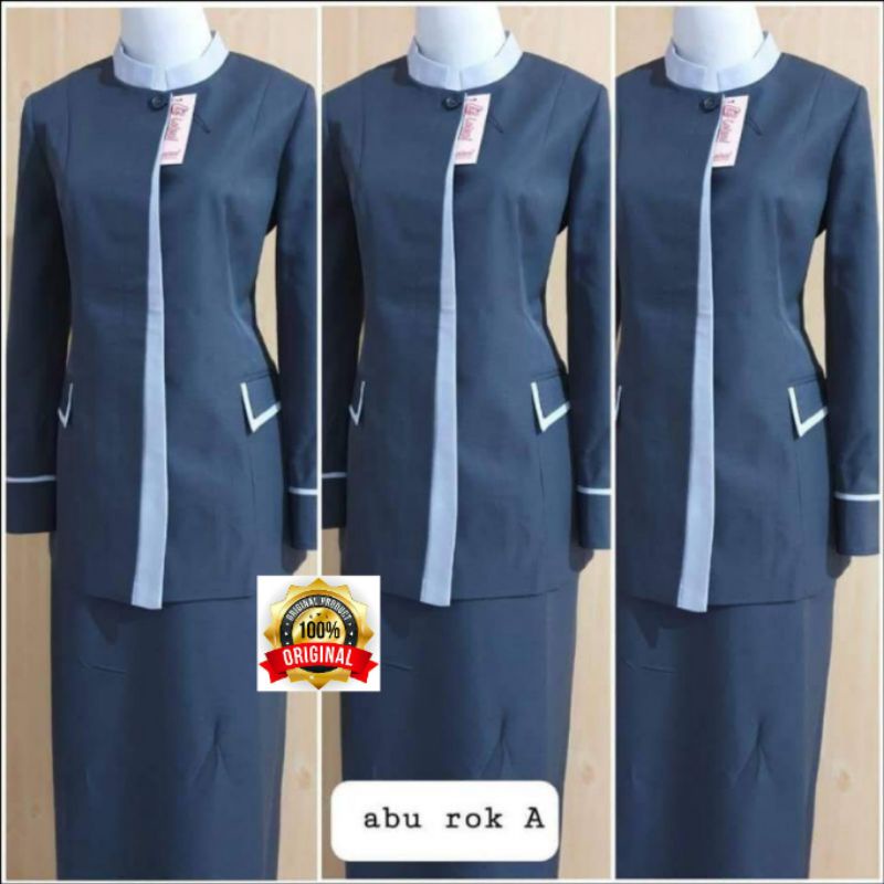Blazer Wanita Abu Setelan Rok Seragam Kerja Kantor Setelan Celana Baju Kerja  Abu Blezer Kerja Abu | Shopee Indonesia