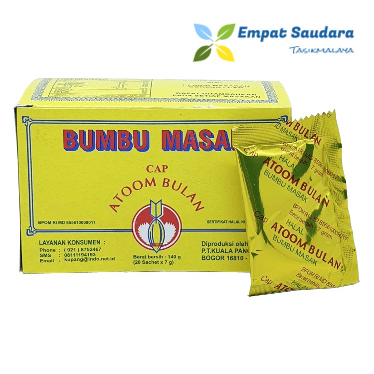 BUMBU PENYEDAP RASA MERK ATOM BULAN KEMASAN PAK (20 Sachet) | Shopee  Indonesia