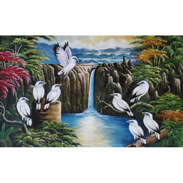 Jual Lukisan Burung Jalak Putih | Lukisan Tradisi | Lukisan Indah | Lukisan Bali | Lukisan Bagus Indonesia|Shopee Indonesia 640_X_640_jpg