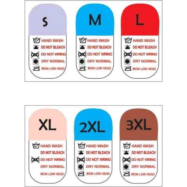 Label Size Pakaian, Ukuran S,M,L,XL,2XL dan 3XL. Harga 1 Pack 200 pcs Rp.  30.000 | Shopee Indonesia