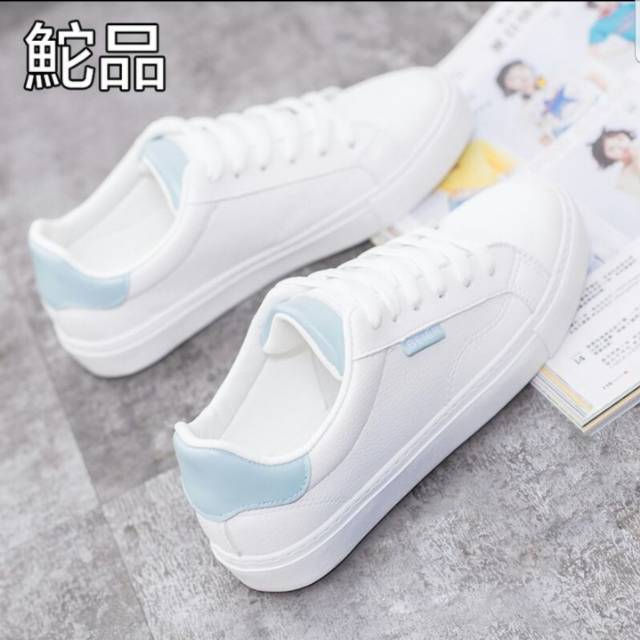 SEPATU WANITA SNEAKERS FASHION PEREMPUAN SEPATU FLAT CEWEK KETS CEWE IMPORT WARNA  PUTIH BIRU PINK | Shopee Indonesia