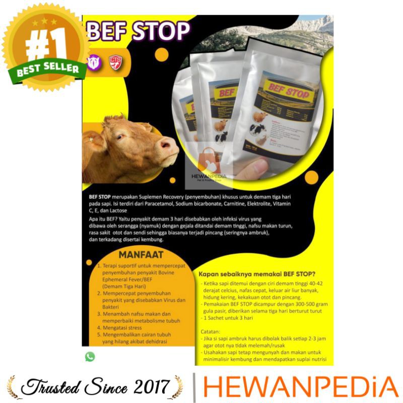Jual BEF STOP 100 gr - Obat Sapi Demam Ambruk Kembung Panas Flu Lemas  Indonesia|Shopee Indonesia