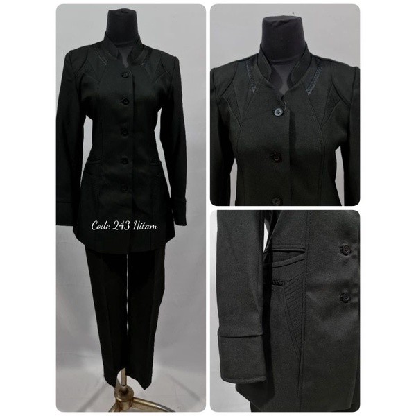 Jual BLAZER KERJA HITAM SAFARI WANITA KARIR KANTOR KERJA MUSLIMAH CANTIK  BLACK MURAH SERAGAM BANK HOTEL Indonesia|Shopee Indonesia