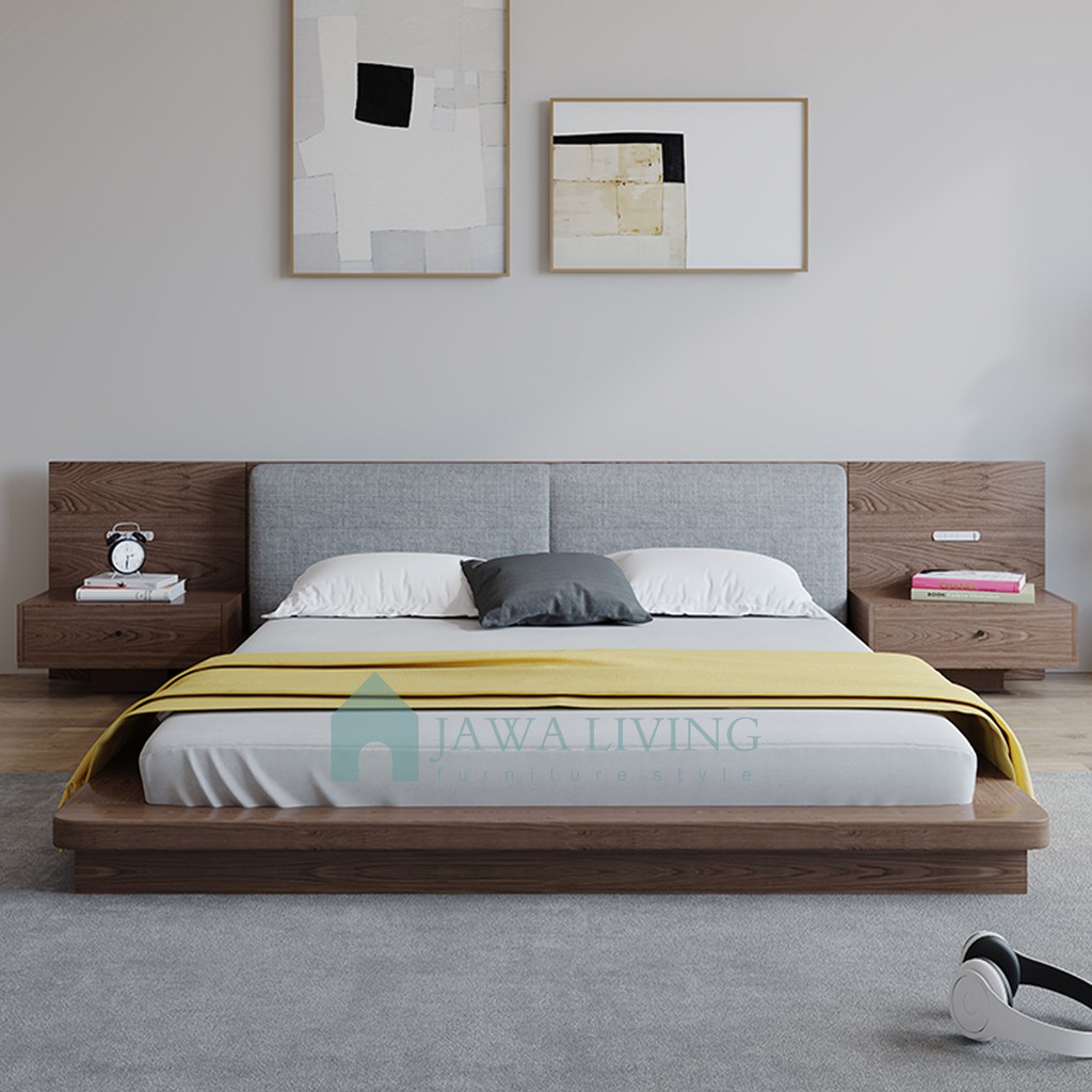 Jawaliving Tempat Tidur Minimalis Gaya Jepang Lesehan Dengan Nakas Tembat  Tidur Lesehan Dipan Jati | Shopee Indonesia