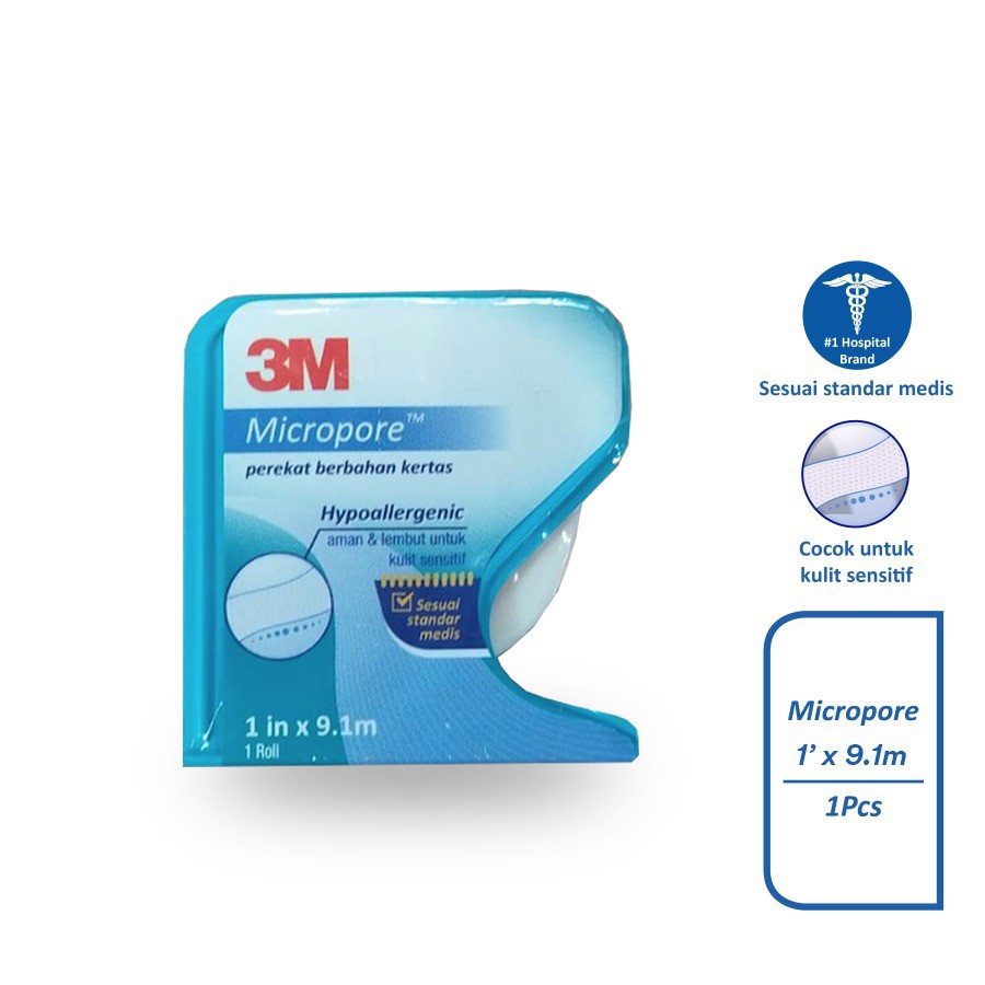 Nexcare 3M Plester Medis Micropore Lembut Kulit Sensitif 1&quot; x 9M | Shopee  Indonesia