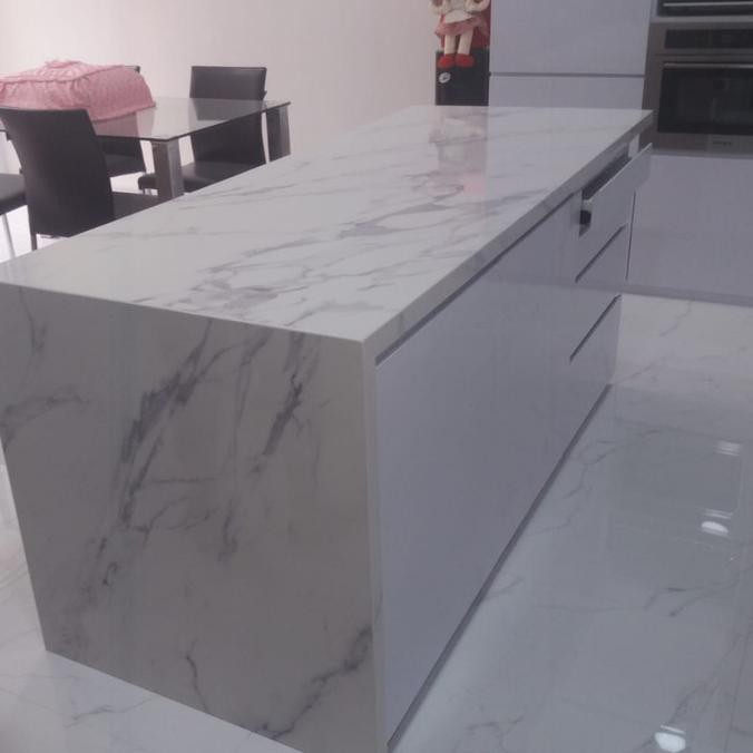 Statuario Quartz Stone Po Ibu Nova / Meja Dapur Granit Marmer Affann.Iu |  Shopee Indonesia
