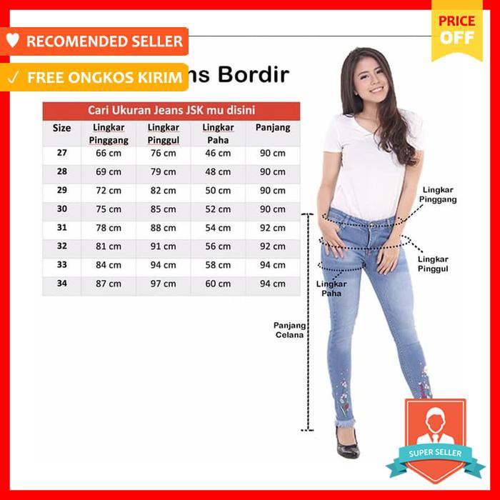 Size 27 30) Celana Panjang Skinny Rumbai Bordir Jeans Wanita Jsk Biru, 27 |  Shopee Indonesia