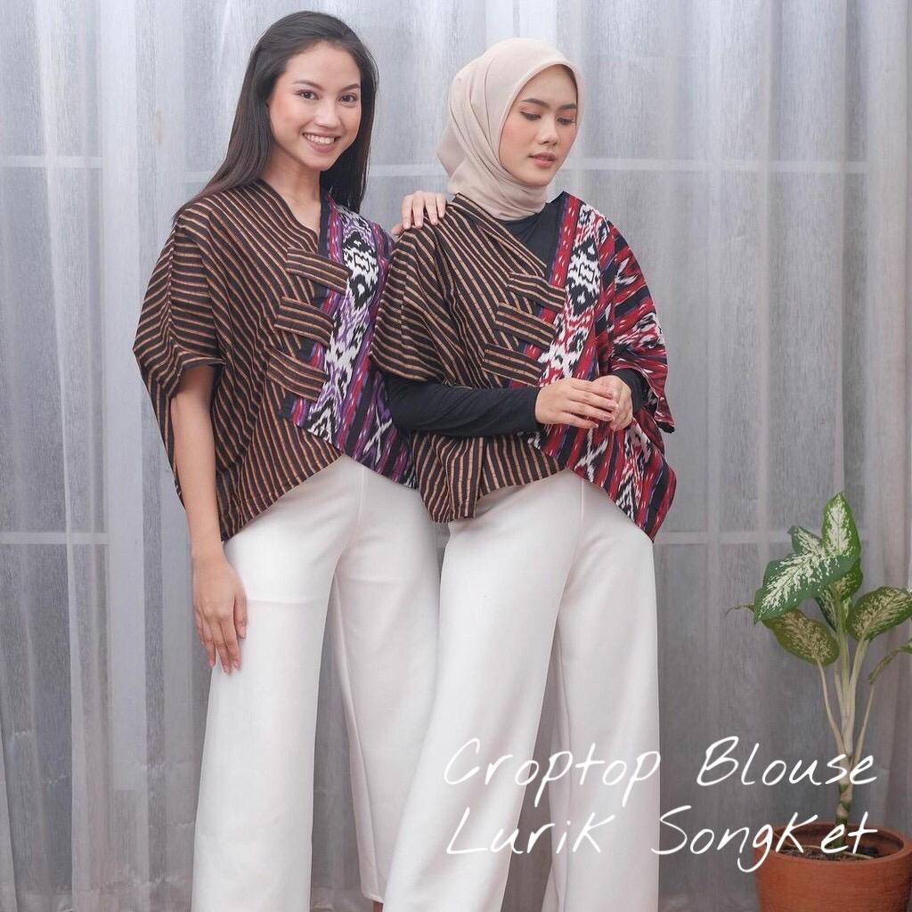 Jual Crop Top Blouse Lurik Songket Batik Modern Atasan Kerja Croptop Songket  Tenun Troso Blus Wanita Indonesia|Shopee Indonesia