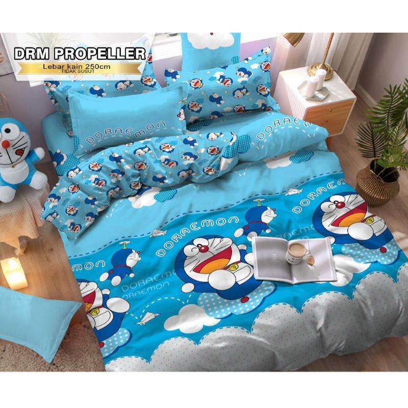 Sprei Seprai Seprei Anak Katun CVC lokal Homemade Doraemon termasuk Sarung  Bantal Bisa Selimut | Shopee Indonesia