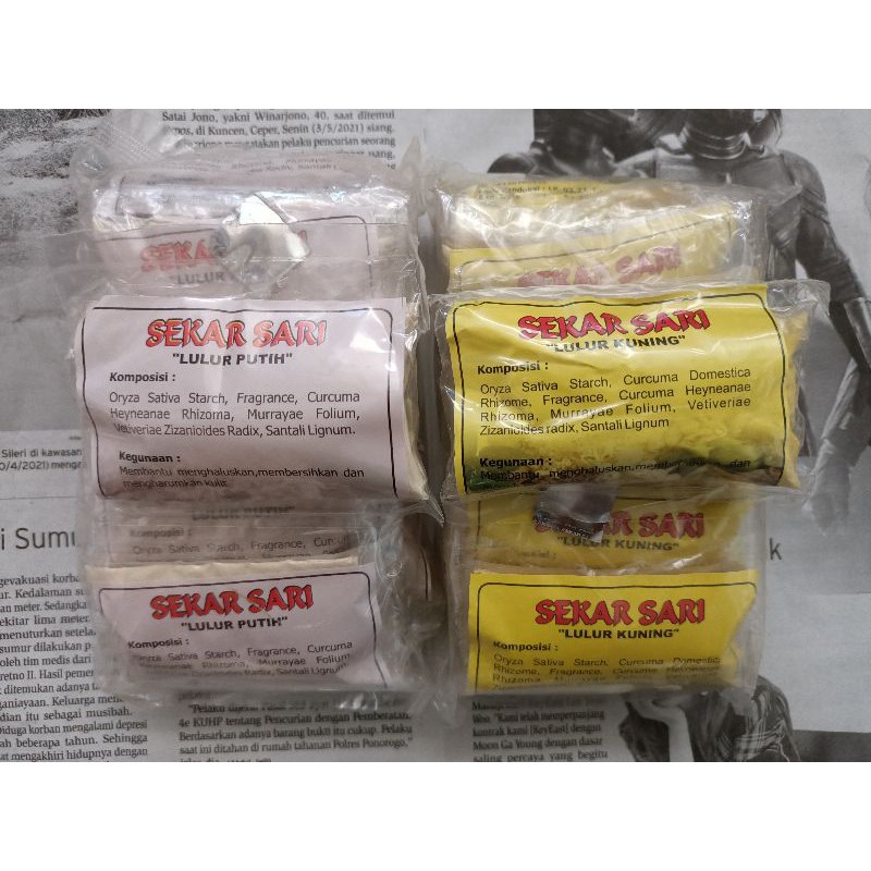 Lulur Sekar Sari Lulur Kuning Dan Putih 1 Pak Isi 10 Sachet | Shopee  Indonesia
