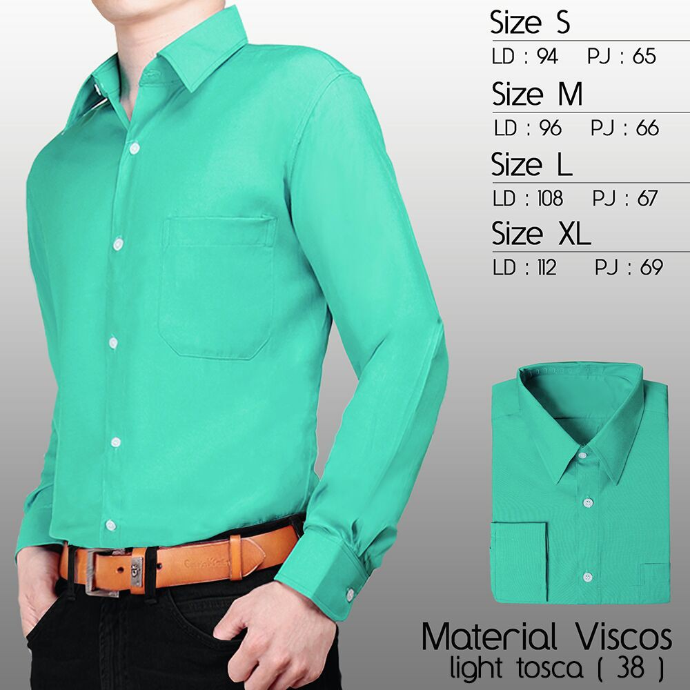Kemeja Formal Hijau Tosca Muda / Light Tosca | Shopee Indonesia