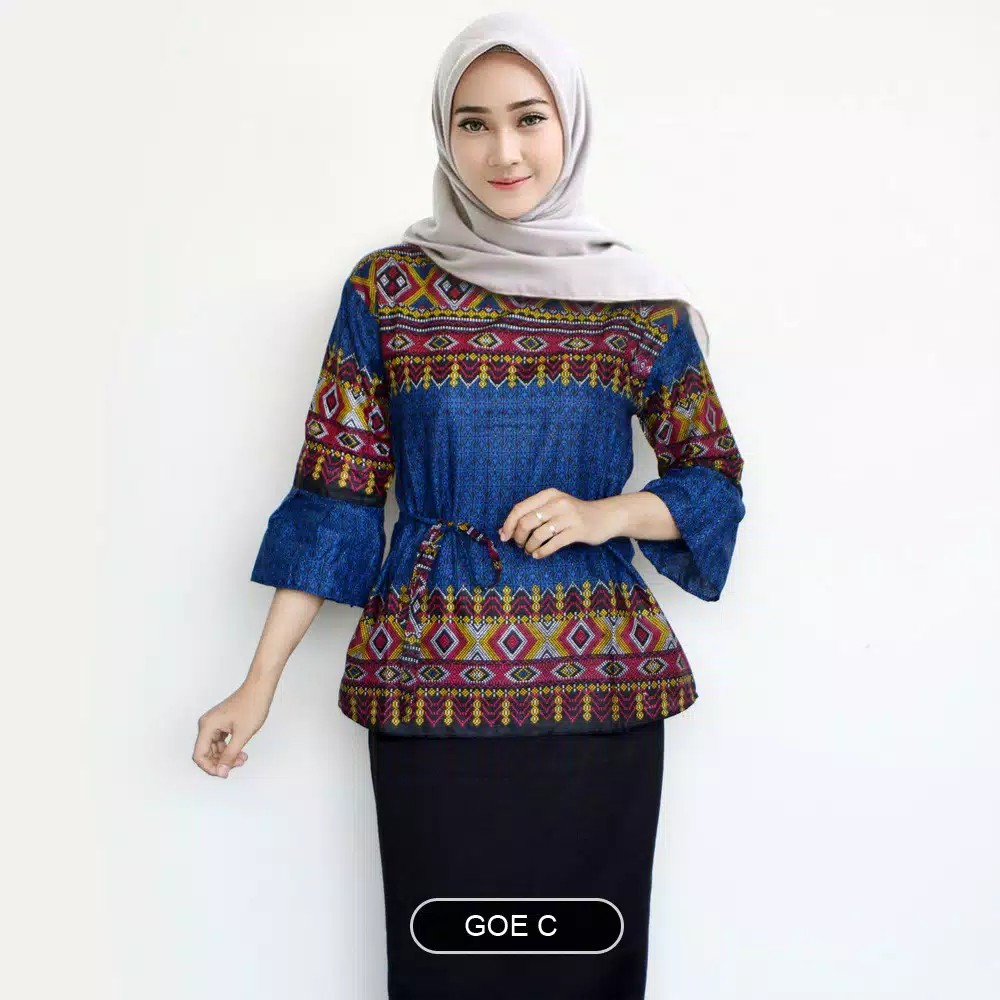 ATASAN BATIK CEWEK MURAH BATIK BLOUSE WANITA KEKINIAN BISA COD BAJU BATIK  PEREMPUAN GOE DISTRO | Shopee Indonesia