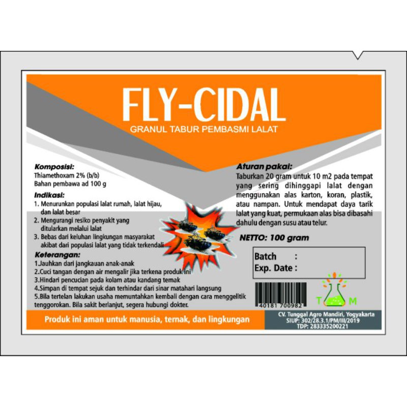 Obat anti lalat / granul tabur Flycidall kemasan @100g minimal order 1 Kg |  Shopee Indonesia