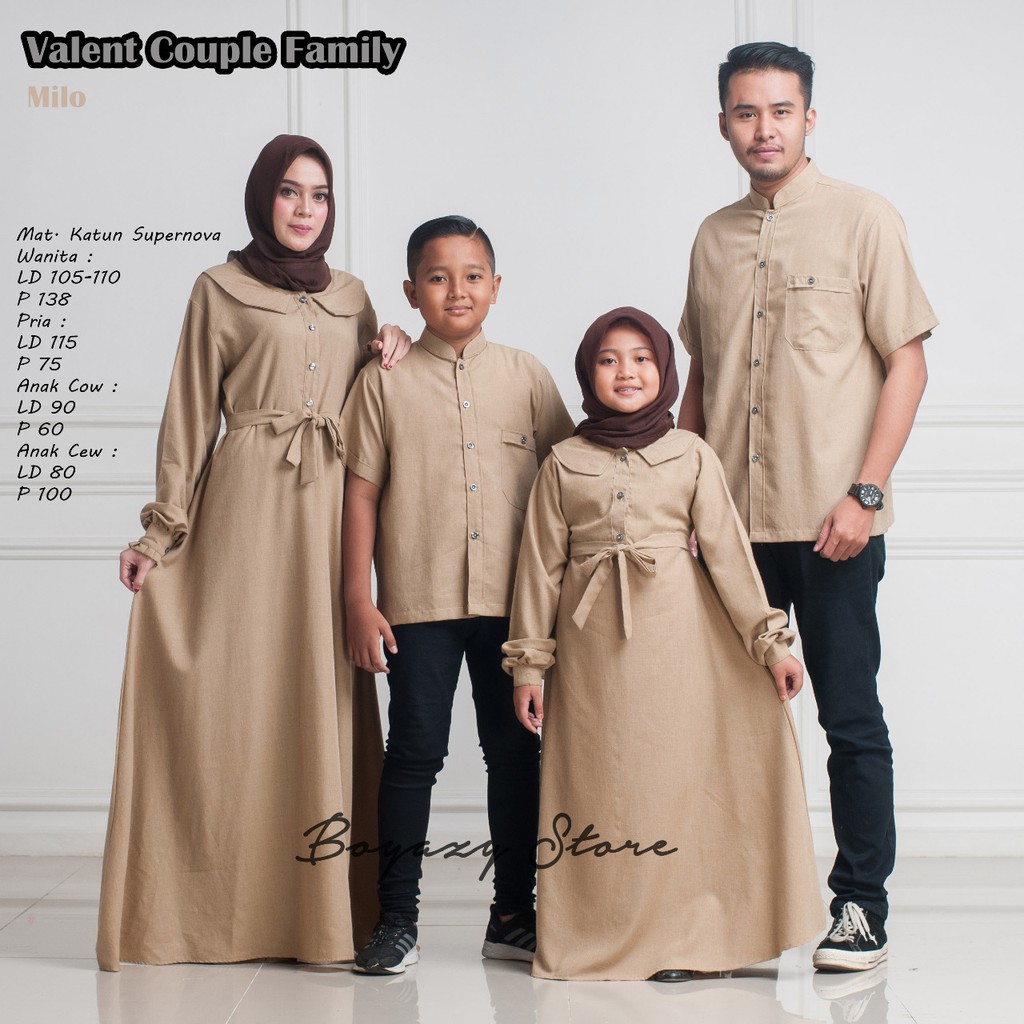 Jual BAJU LEBARAN Valent couple family BOYAZY couple keluarga setelan keluarga  baju muslim couple Indonesia|Shopee Indonesia