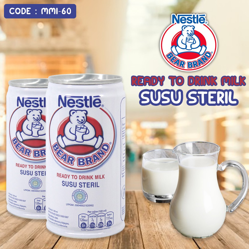 Nestle Bear brand Kaleng 189 ml / Susu Beruang Asli Susu Steril Minuman  Kesehatan - MMI-60 | Shopee Indonesia