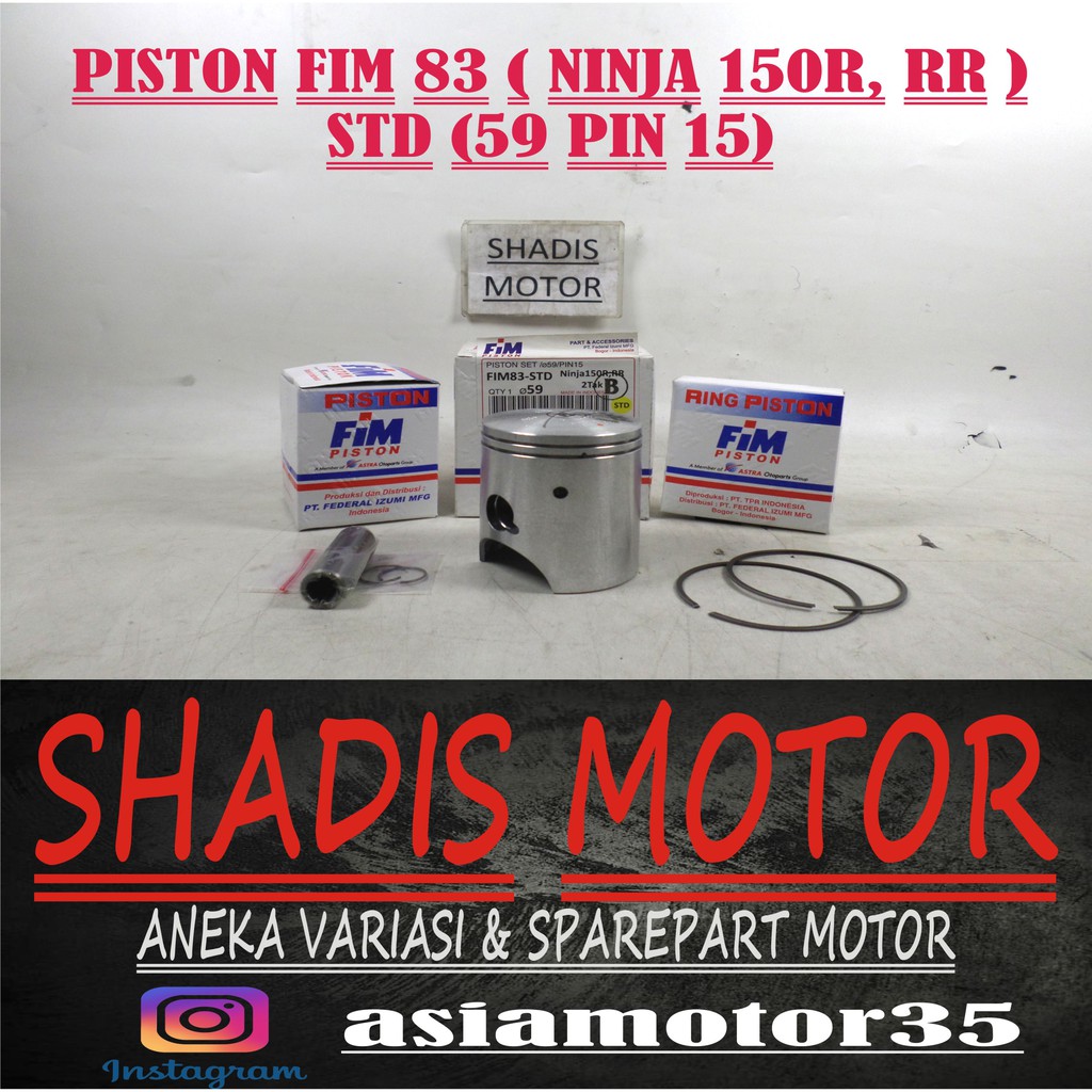 Piston FIM Kode 83 Oversize Standar Diameter 59 PIN 15 Motor Ninja 2 Tak |  Shopee Indonesia