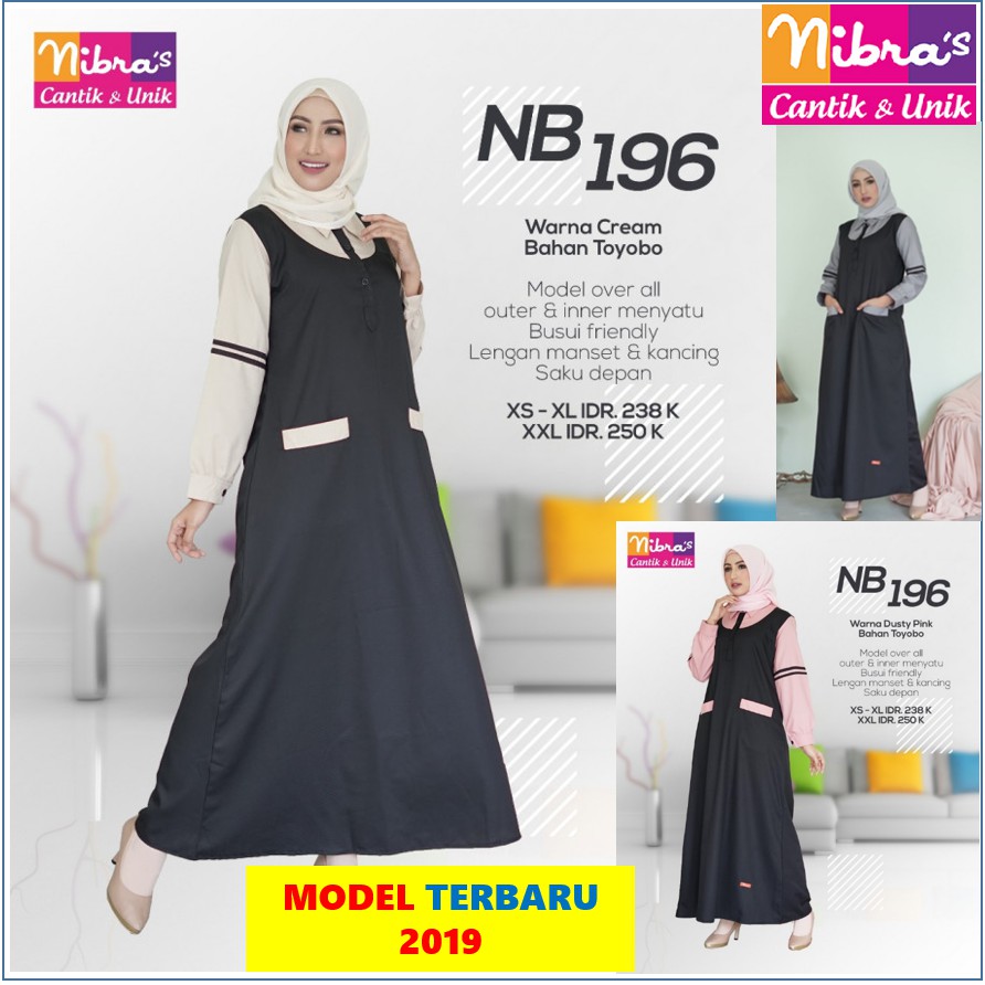 30 Model Gamis Nibras Terbaru 2019 Fashion Modern dan 