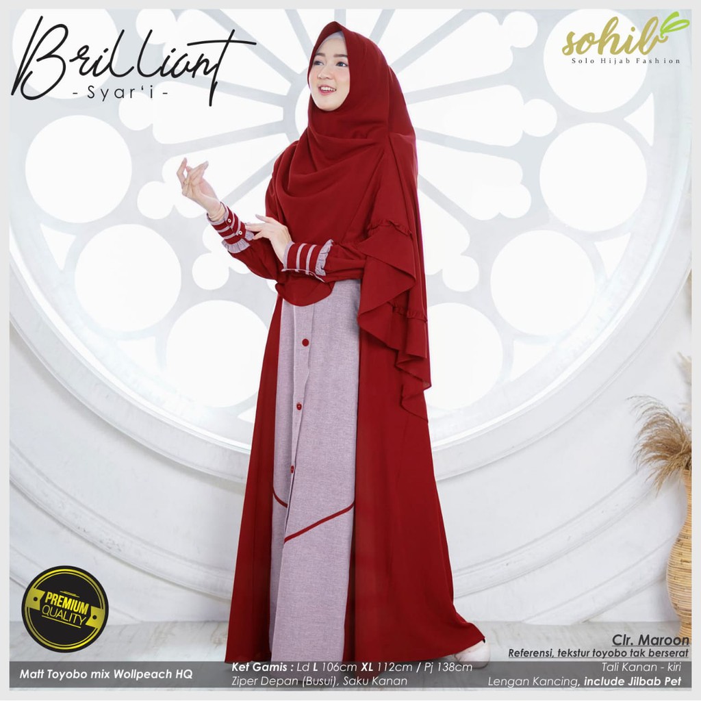 Gamis Terbaru Kekinian Remaja Modern Dress Muslim Dewasa Premium Original Brilliant By Sohib | Shopee Indonesia 1024_X_1024_jpg