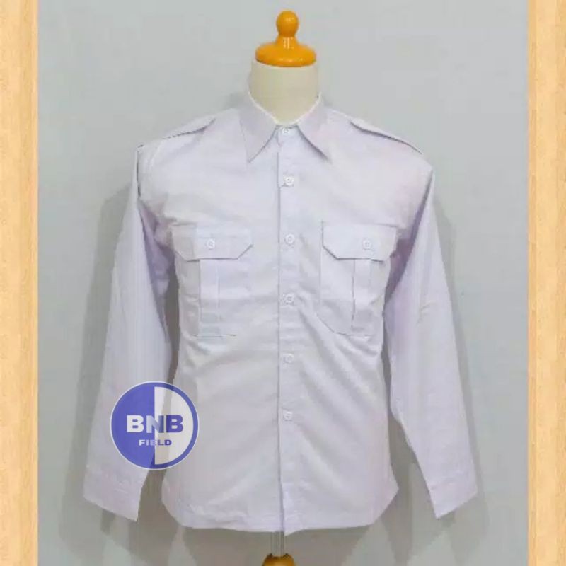 Jual KEMEJA SERAGAM PDH PNS ASN PUTIH PANGKAT LENGAN PANJANG BAHAN AMERICAN  DRILL Indonesia|Shopee Indonesia