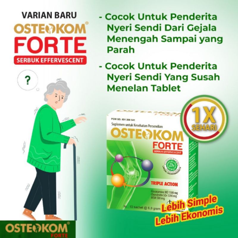 OBAT SENDI NYERI SENDI OSTEOKOM FORTE obat sendi lutut dan tulang suplemen  radang sendi new BPOM COD | Shopee Indonesia