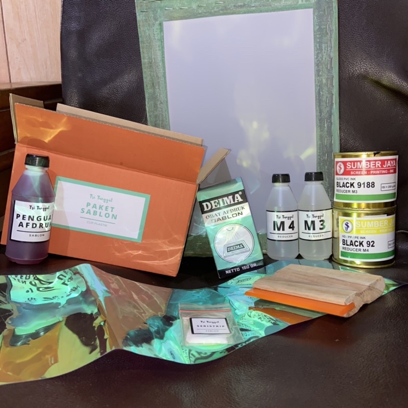 Jual PAKET SABLON PLASTIK DAN KERTAS SEKALIGUS LENGKAP USAHA bisnis belajar  kardus mika paper plastic Indonesia|Shopee Indonesia