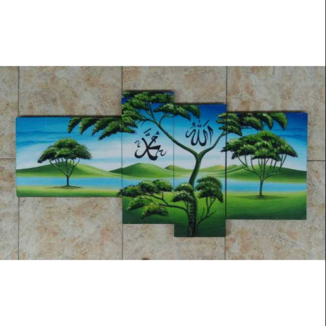 Jual Lukisan Kaligrafi Pemandangan Alam Natural Indonesia|Shopee Indonesia 640_X_640_jpg