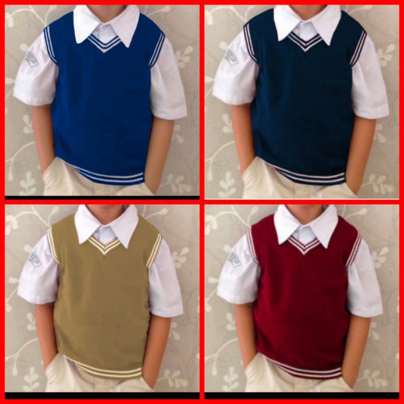Jual baju rompi vest anak rajut sekolah sweater sd Indonesia|Shopee  Indonesia