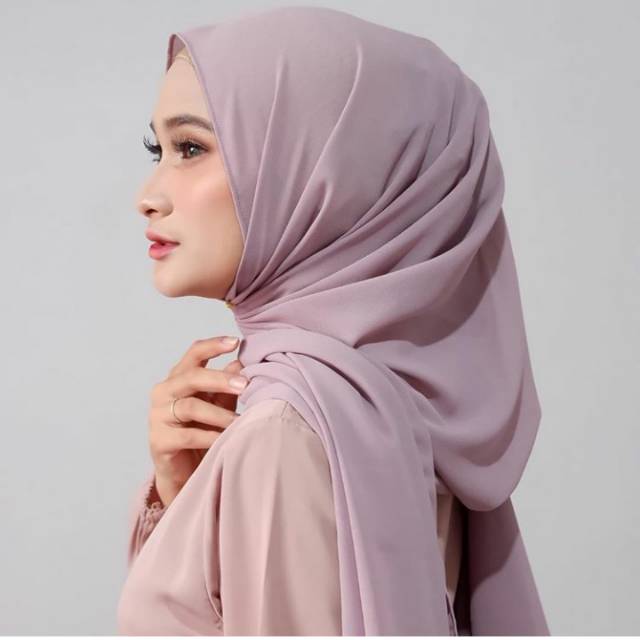 Hijab pashmina ceruti dusty purple | Shopee Indonesia