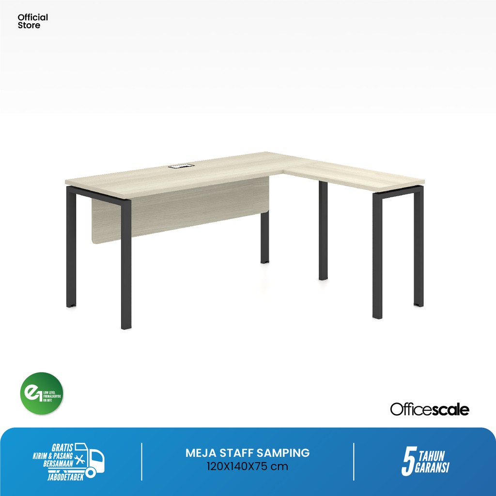 Officescale Meja Kerja Kantor | Meja Staff + Meja Samping | Shopee Indonesia