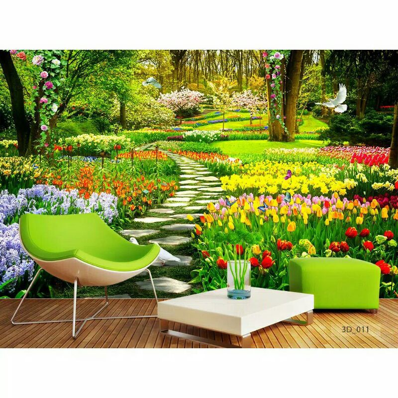 Jual Wallpaper Taman Bunga 3D - Wallpaper Pemandangan Alam Indonesia|Shopee Indonesia 800_X_800_jpg