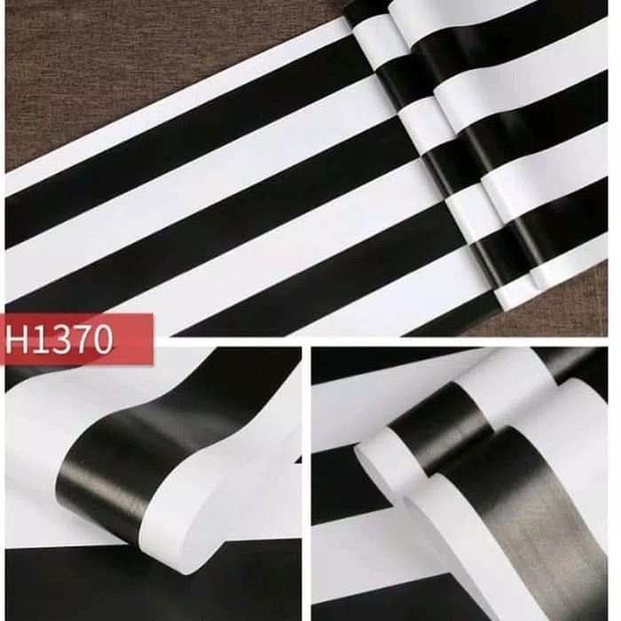 Jual Stripe Black & White H1370 45 Cm X 10 Mtr || Wallpaper Dinding Indonesia|Shopee Indonesia 700_X_700_jpg