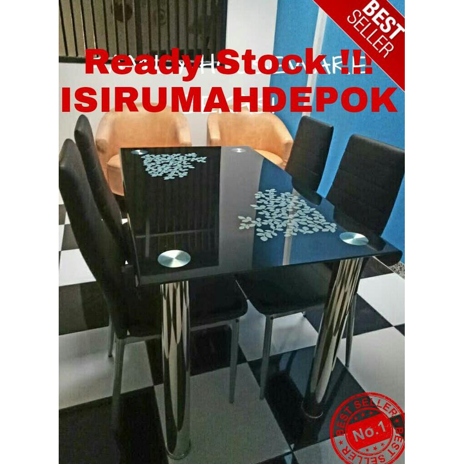 1 Set Meja Makan Kaca + 4 Kursi Set Modern Minimalis Terlaris Termurah |  Shopee Indonesia