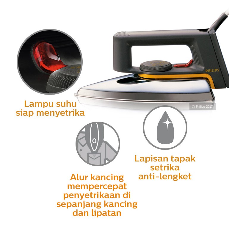 SETRIKA PHILIPS ELECTRIC DRY IRON CLASSIC HD 1172 / PHILIPS HD1172 SETRIKA  | Shopee Indonesia