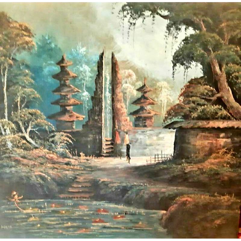 Jual Lukisan Asli Cat Minyak Pemandangan Campur Indonesia|Shopee Indonesia 800_X_800_jpg