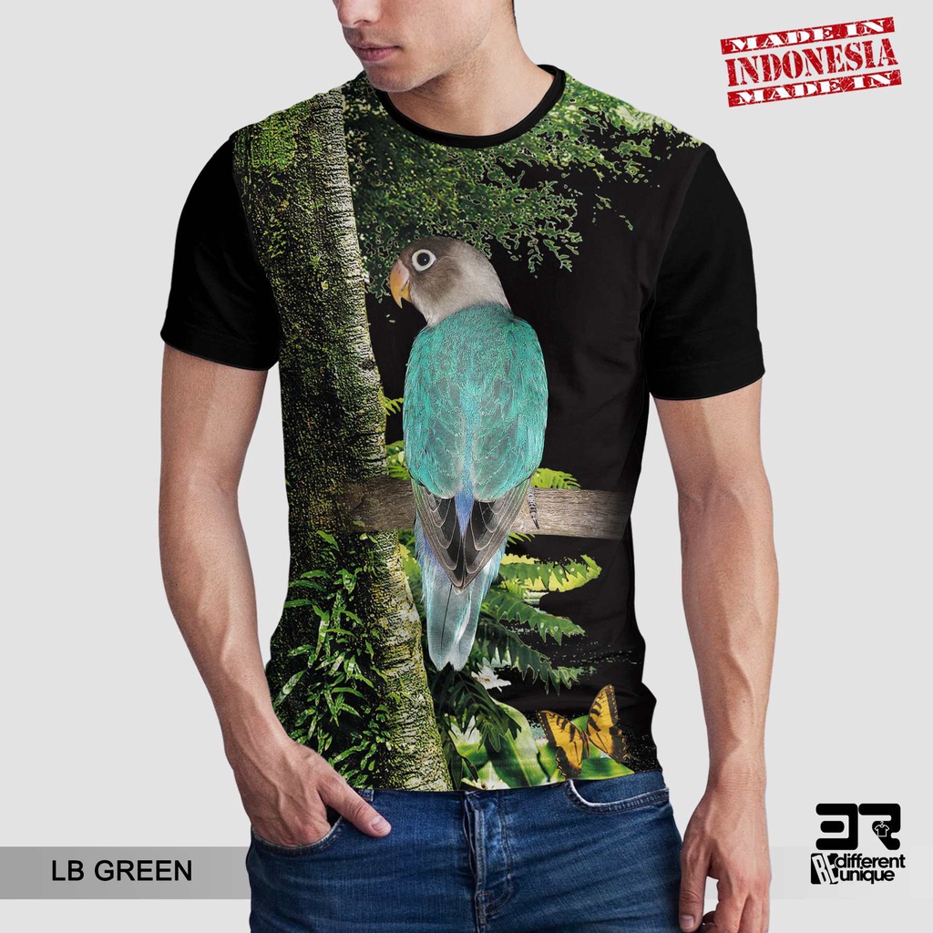 Jual [ Cod ] Kaos Distro Printing Gambar Burung Love Bird Green - Baju Gambar Hewan Lovebird Lb Kicau Mania Kartun Motif Unik Atasan Unisex Pria Wanita 1 Tahun Anak Anak Up 1024_X_1024_jpg