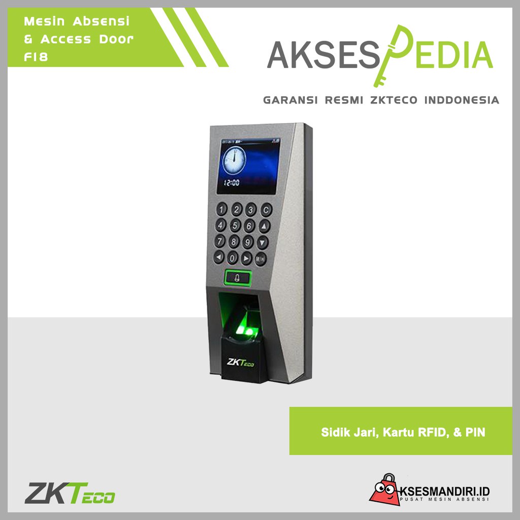 Jual promo original Fingerprint Mesin Absensi dan Access Door Zkteco F18  Mifare Indonesia|Shopee Indonesia