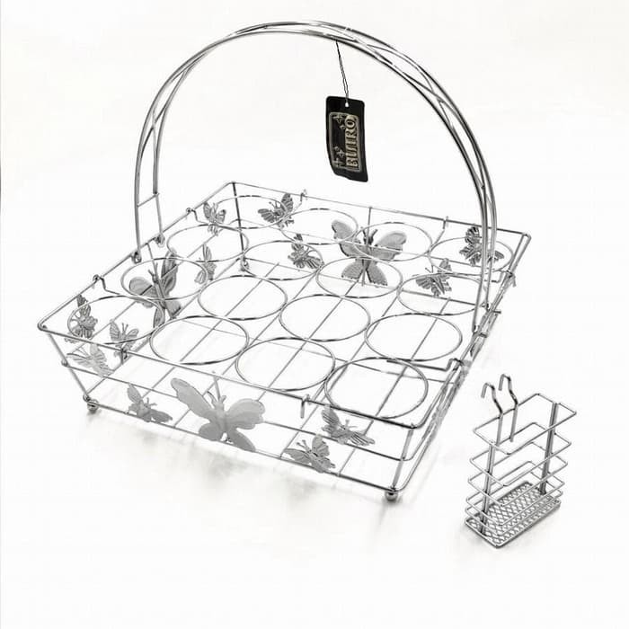 Keranjang Tempat Rak Air Mineral Aqua Gelas Stainless Steel isi 16 | Shopee  Indonesia