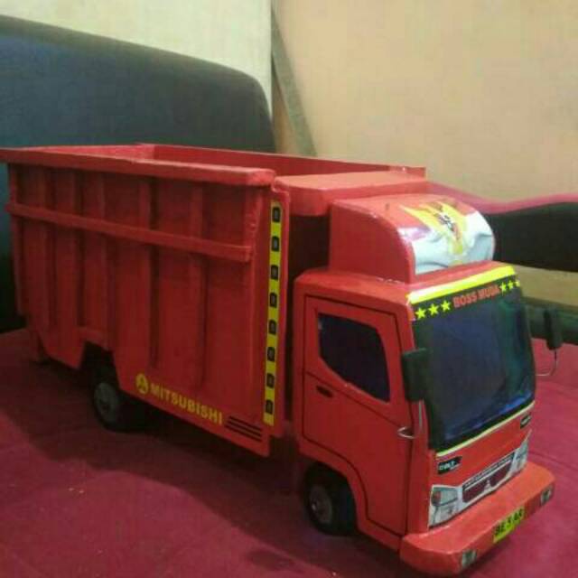 TERMURAH Truk oleng mainan kayu merah | Shopee Indonesia