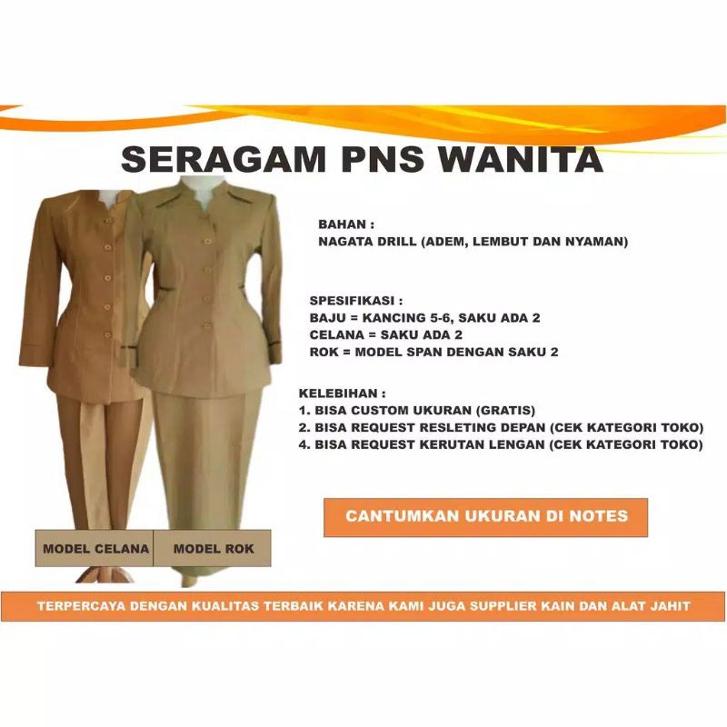 Jual Seragam PNS wanita / BAJU PNS WANITA / BAJU PEMDA / PDH  Indonesia|Shopee Indonesia