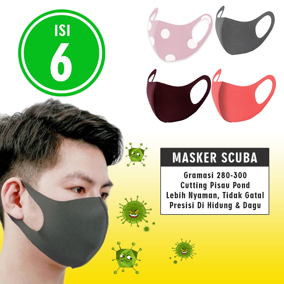 Masker Kain Antivirus | Masker Tebal Unisex 6 Pcs | Shopee Indonesia
