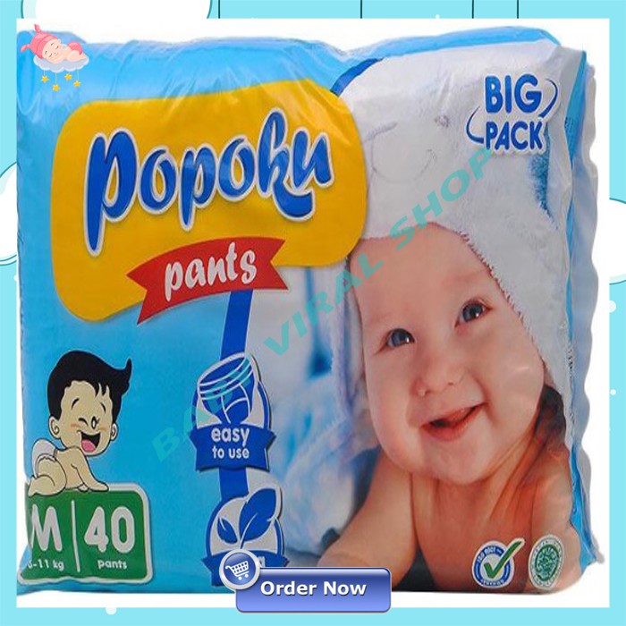 Popoku Pants M40 POPOKU Popok Bayi Celana NEW PANTS Popoku Pampers anak merk  popoku m40 NS 113 | Shopee Indonesia